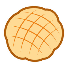 メロンパンのイラスト・ベクタースタイル（Melon Bread Vector Illustration）