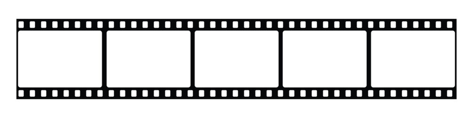 Film strip icon vector. Film strip icon used for videography elements, camera, photo, cinema reel. Silhouette of Realistic film strip vector illustration.