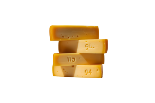 Stacked Cheese Blocks with Numbers dairy food