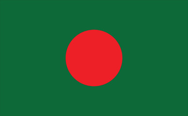 Vector art of the Bangladesh flag featuring a solid green field with a bold red circle in the center. Symbolizing prosperity and sacrifice, it&rsquo;s perfect for cultural, educational, and national project