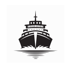 Ferry ship logo vector for marine transport travel and nautical design on white background