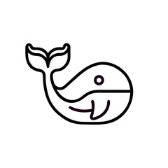 Obraz premium Outline of a whale icon in simple design with minimal features 