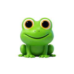 Obraz premium Cute green frog figurine for playful decor and gifts. Cut out PNG