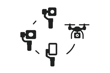 Camera stabilizers and drones for professional filming and aerial photography
