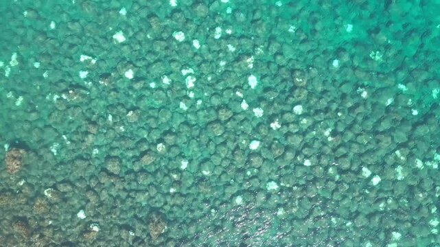 Mauritius - Flic en flac - Bassin Vert - Top down view on the beach in front of the waterfall