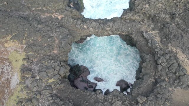 Mauritius - Le Bouchon - top down forward view on Pont Naturel