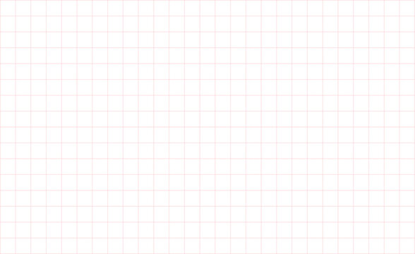 White sheet of paper with light red grid lines vector pattern background