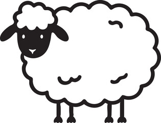 Cute sheep vector illustration - cartoon lamb clipart, farm animal graphic eps silhouette