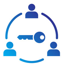 Stakeholder Flat Gradient Icon - Key Circle