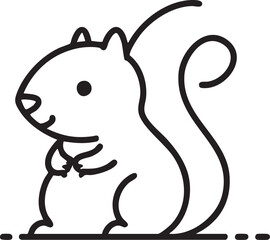 Cute squirrel vector illustration: cartoon squirrel outline, clip art, graphic design eps silhouette