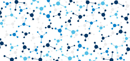 chimica, particelle, atomi, molecole, sfondo bianco