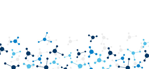 chimica, particelle, atomi, molecole, sfondo bianco