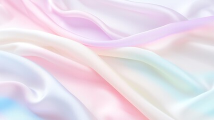 Obraz premium Plush felt fabric with a gradient of pastel colors—pink, purple, and yellow—boasting a soft texture that’s perfect for crafting cozy dresses or jackets, adding an elegant touch to clothing projects.