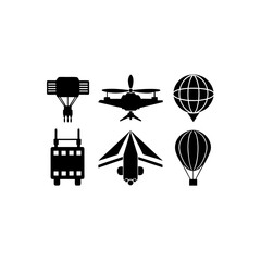 Fototapeta premium 6 different airborne vector monitoring device silh