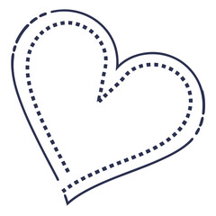 Heart shape with dotted outline for love concept