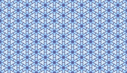 Blue Porcelain Indigo Dreams geometric seamless pattern