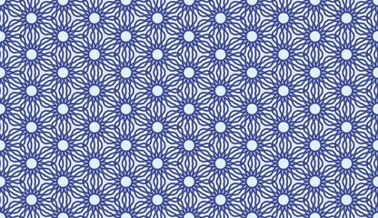 Blue Porcelain Indigo Dreams geometric seamless pattern