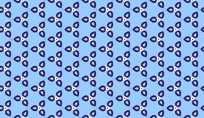 Blue Porcelain Indigo Dreams geometric seamless pattern