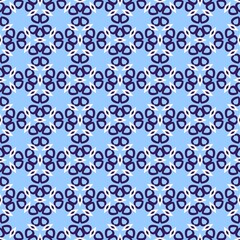 Blue Porcelain Indigo Dreams geometric seamless pattern