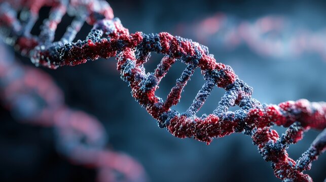mRNA Strand Structure: 3D Rendering Illustration for Genetic Research with Protein Code