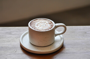 hot cofffee, cappuccino coffee or latte coffee or flat white or latte art
