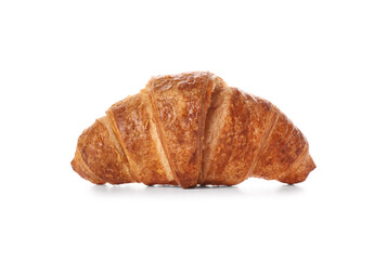 Delicious croissant on white background
