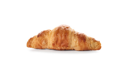 Tasty croissant on white background