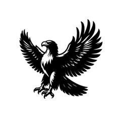Powerful Flying Eagle Vector Artwork