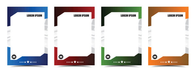 Sport player trading card frame border template design