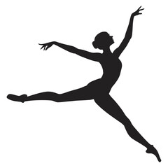 Ballet dancer mid-leap silhouette