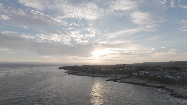 Santa Cruz Sunset Clouds and Ocean Timelapse Aerial RAW Drone Footage