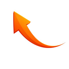 Orange Arrow Pointing Upward Growth Progress Success Business Development Positive Trend Vector Icon