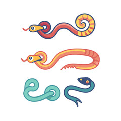 Obraz premium vector illustration of a set of colorful fishes