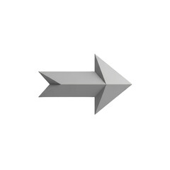 Silver Arrow Pointing Rightward  Directional Icon for Navigation and Progress Concepts