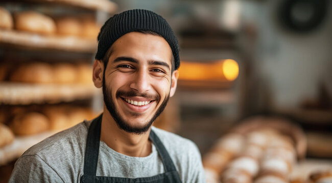 Junger Mann aus Syrien macht Ausbildung zum B&auml;cker in Deutschland