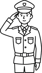 Military Soldier Salute Vector Illustration.