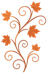Autumn leaves vector: festive fall vine design for thanksgiving and seasonal celebrations