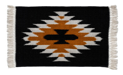 Obraz premium Handmade floral vintage rug 1920s woven tapestry textile artistic pattern isolated transparent background, png