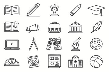 education icons set