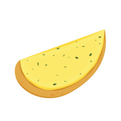 Baked potato with melted butter and herbs. Vector illustration cartoon flat icon isolated on white. Potato roasted.