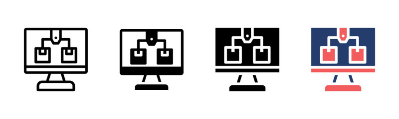 Online Shipping icon sheet multiple style collection