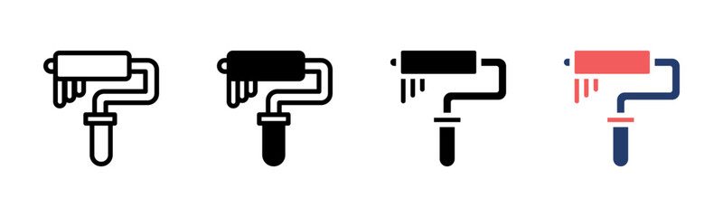Paint Roller icon sheet multiple style collection
