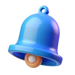 3d glossy blue bell with alert badge