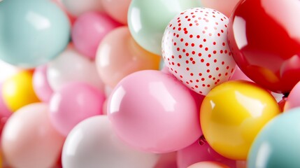 Colorful balloons forming a festive background for celebration