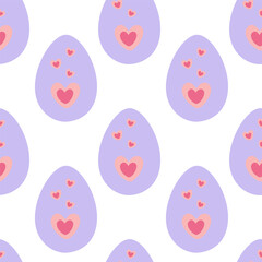 Easter Eggs with Heart Shape decor Seamless Pattern Easter Holidays Greetings Festive Backdrop idea