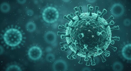 Obraz premium Detailed coronavirus cell illustration for science medical research and healthcare