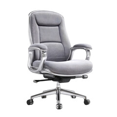 Modern ergonomic office chair with a stylish zebra pattern upholstery, isolated on transparent background