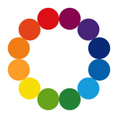 Color palette set or colors wheel chart diagrams, rainbow palette round element, color wheel spectrum for color selection or segment slice sign.