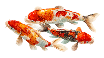 Vibrant koi fish swimming in clear water