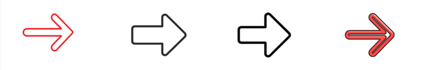 Various arrow designs showcasing directional movement in vector art